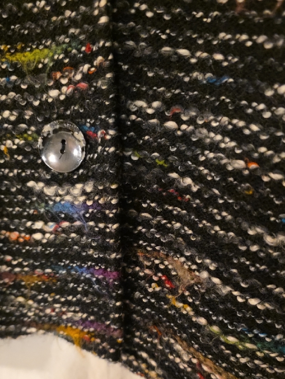 Coldwater Creek Black Multicolor Knit Button-Down Jacket - Picture 7 of 9